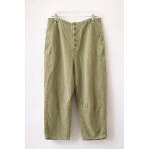We The Free Osaka Mid Rise Barrel Canvas Button-Fly Pants Olive Womens Size 31